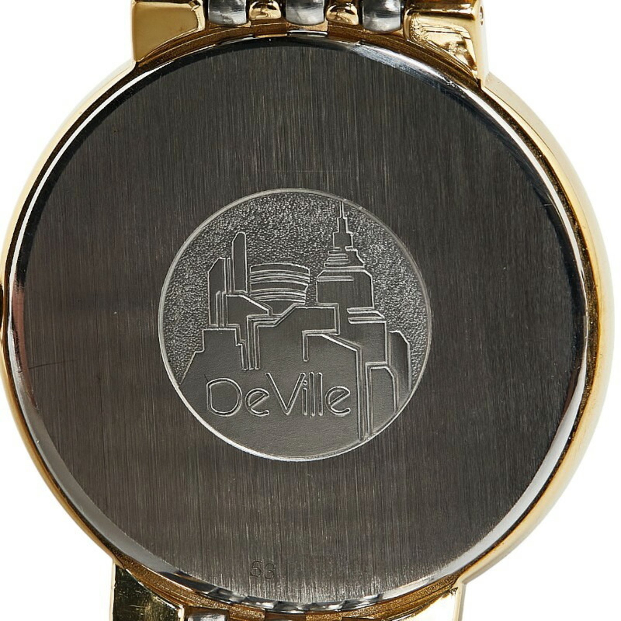 OMEGA De Ville Watch 395.0875.2 Quartz Gold Dial Stainless Steel Men's