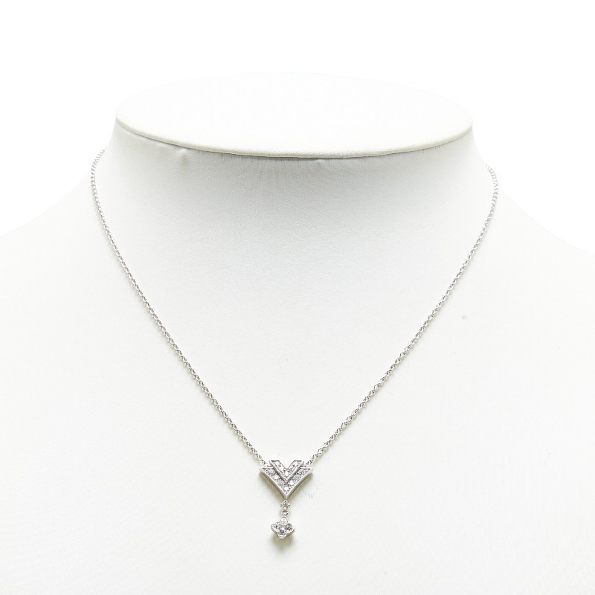 Louis Vuitton Pendant Act V Necklace J292817 Silver K18WG White Gold Women's LOUIS VUITTON