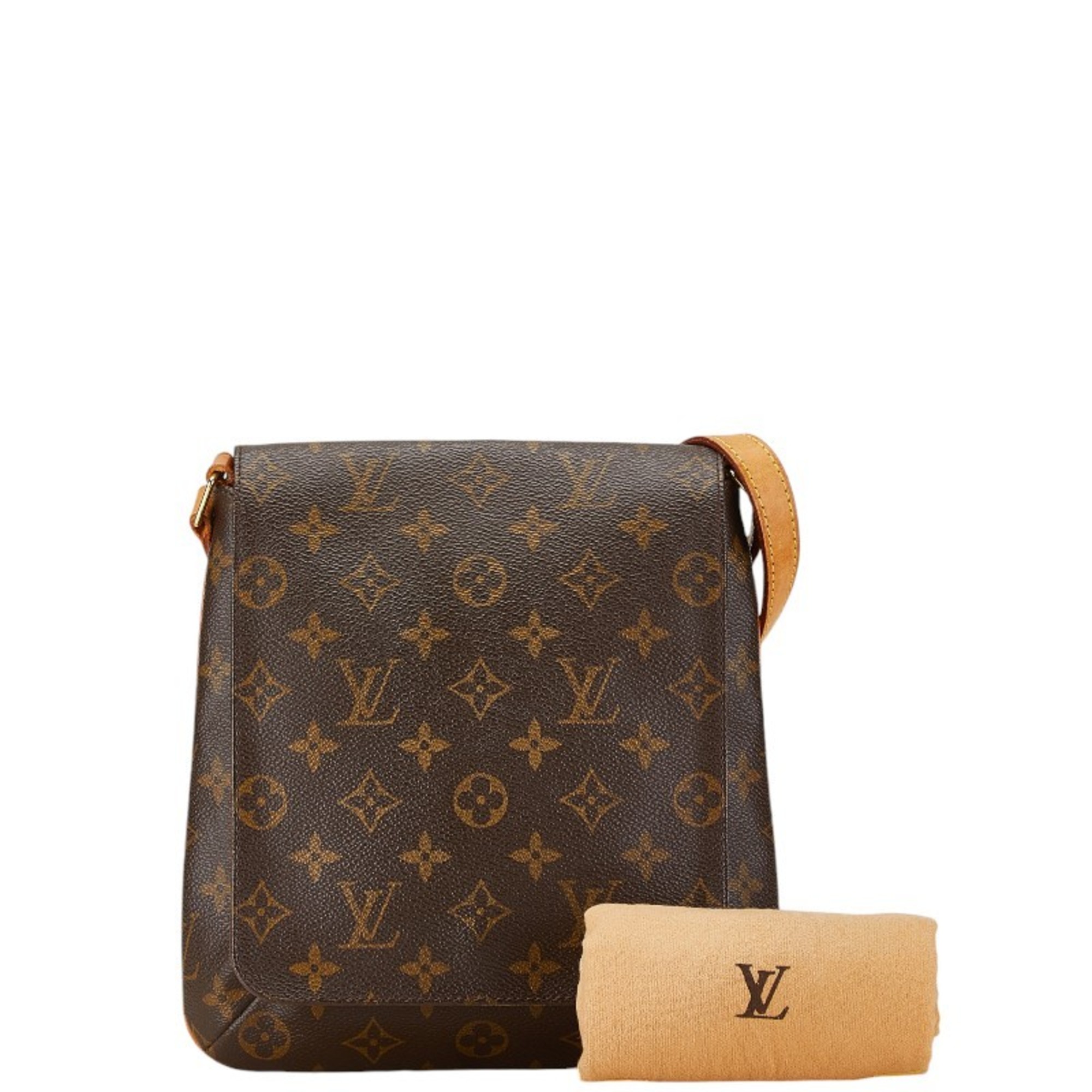 Louis Vuitton Monogram Musette Salsa Short Shoulder Bag M51258 Brown PVC Leather Women's LOUIS VUITTON