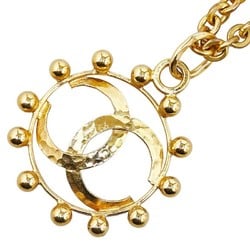 Chanel Coco Mark Pendant Necklace Gold Plated Women's CHANEL