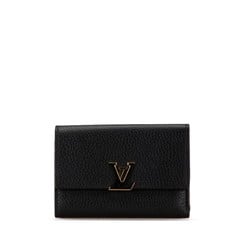 Louis Vuitton Portefeuille Capucines Compact Tri-fold Wallet M62157 Noir Hot Pink Black Taurillon Leather Women's LOUIS VUITTON