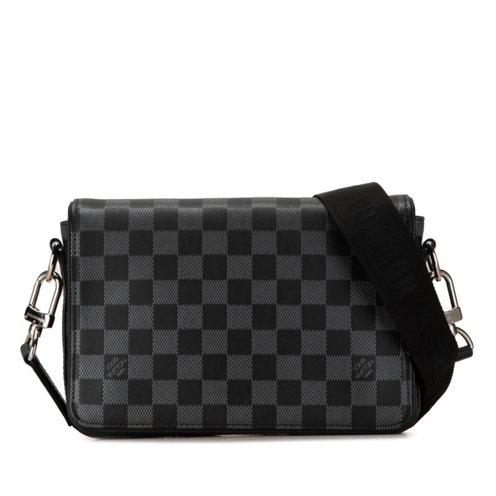 Louis Vuitton Damier Infini Studio Shoulder Bag N50007 Black PVC Leather Men's LOUIS VUITTON