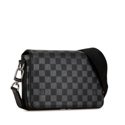 Louis Vuitton Damier Infini Studio Shoulder Bag N50007 Black PVC Leather Men's LOUIS VUITTON