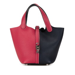 Hermes Picotin Lock PM Kazak Handbag Rose Extreme Bleu Nuit Taurillon Clemence Women's HERMES