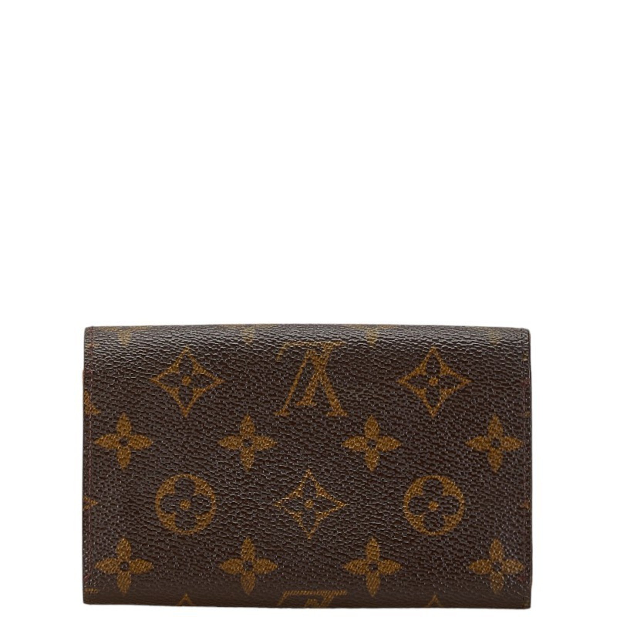 Louis Vuitton Monogram Portemonnay Bi-fold Wallet M61730 Brown PVC Leather Women's LOUIS VUITTON