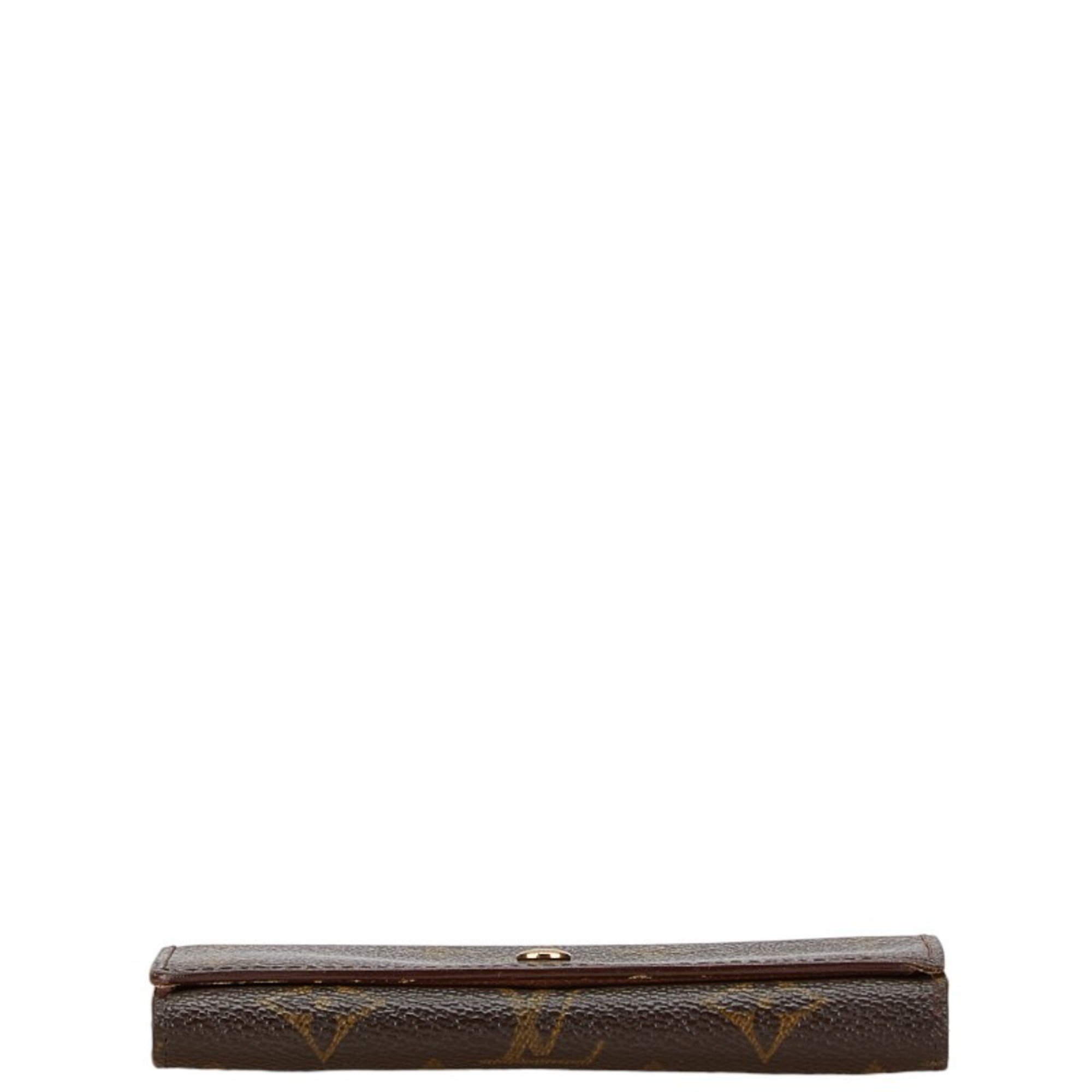 Louis Vuitton Monogram Portemonnay Bi-fold Wallet M61730 Brown PVC Leather Women's LOUIS VUITTON