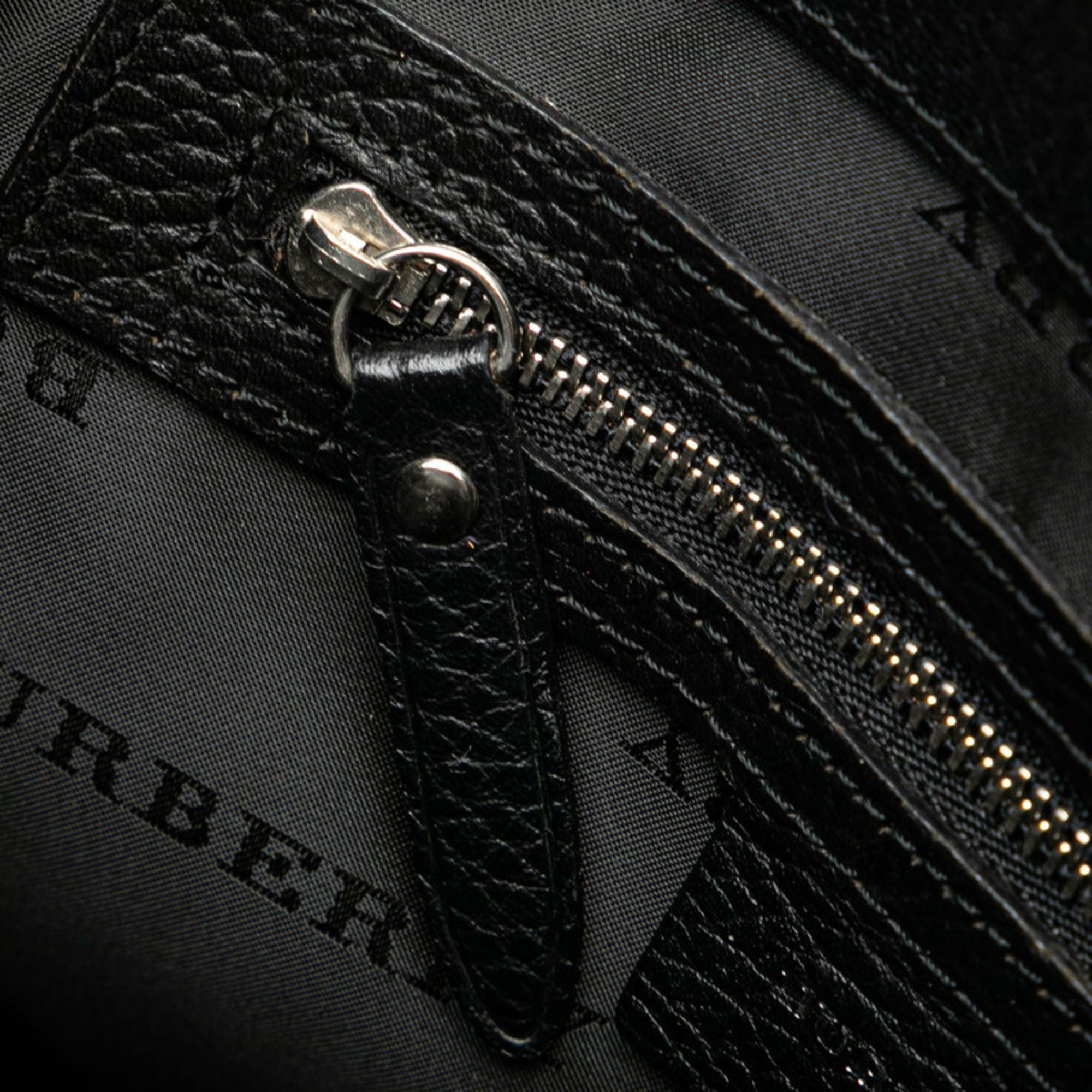 Burberry Nova Check Shoulder Bag Black Nylon Leather Women's BURBERRY