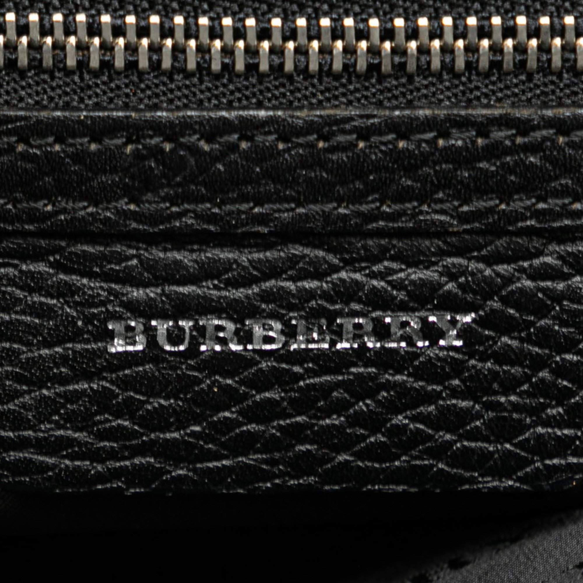 Burberry Nova Check Shoulder Bag Black Nylon Leather Women's BURBERRY