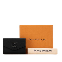 Louis Vuitton Portefeuille Lock Tri-fold Wallet M63921 Black Silver Leather Men's LOUIS VUITTON