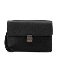 Louis Vuitton Taiga Selenga Clutch Bag Second M30782 Ardoise Black Leather Women's LOUIS VUITTON