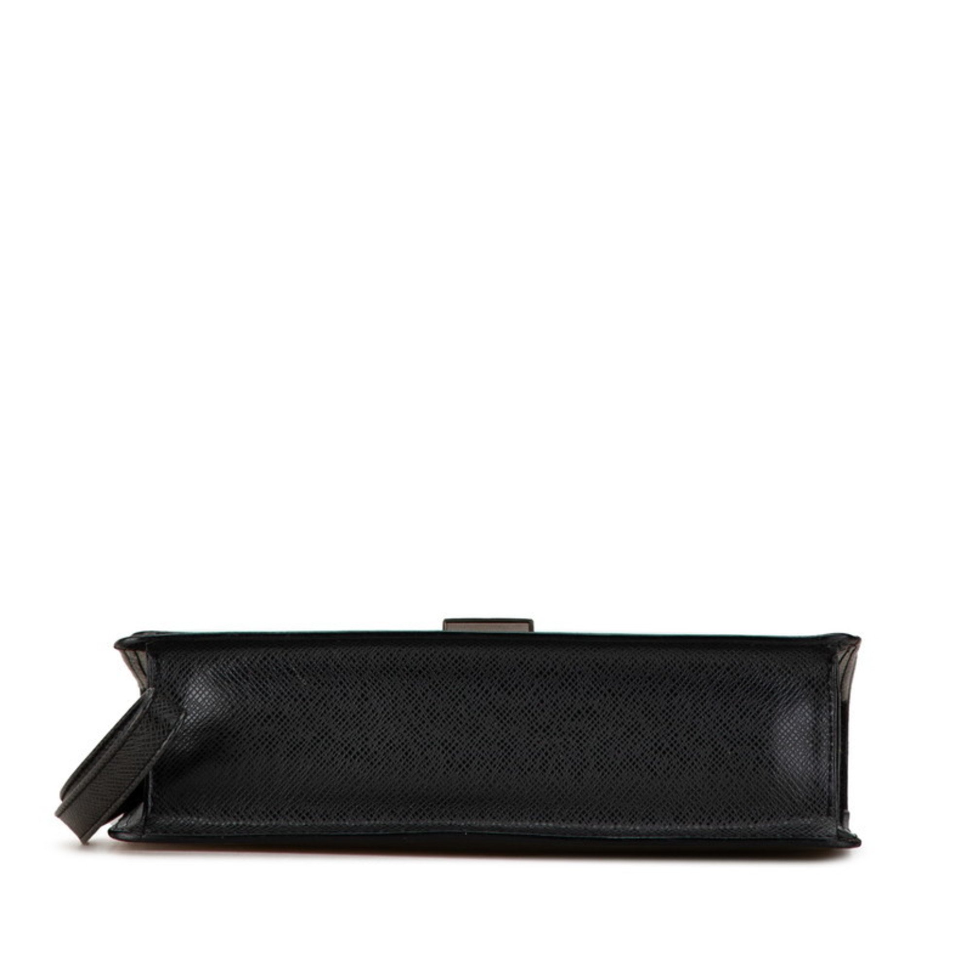 Louis Vuitton Taiga Selenga Clutch Bag Second M30782 Ardoise Black Leather Women's LOUIS VUITTON