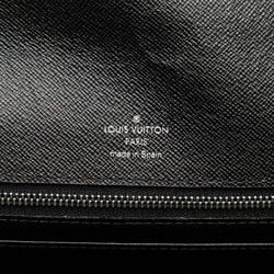 Louis Vuitton Taiga Selenga Clutch Bag Second M30782 Ardoise Black Leather Women's LOUIS VUITTON