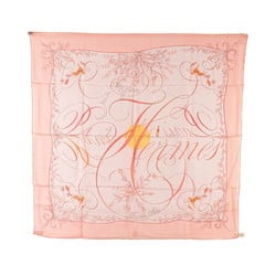 Hermes Carre 90 EFFLUVES Fragrance Silk Muslin Scarf Muffler Pink Women's HERMES