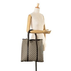 Gucci GG Imprime Handbag Tote Bag 223668 Beige Black PVC Leather Women's GUCCI