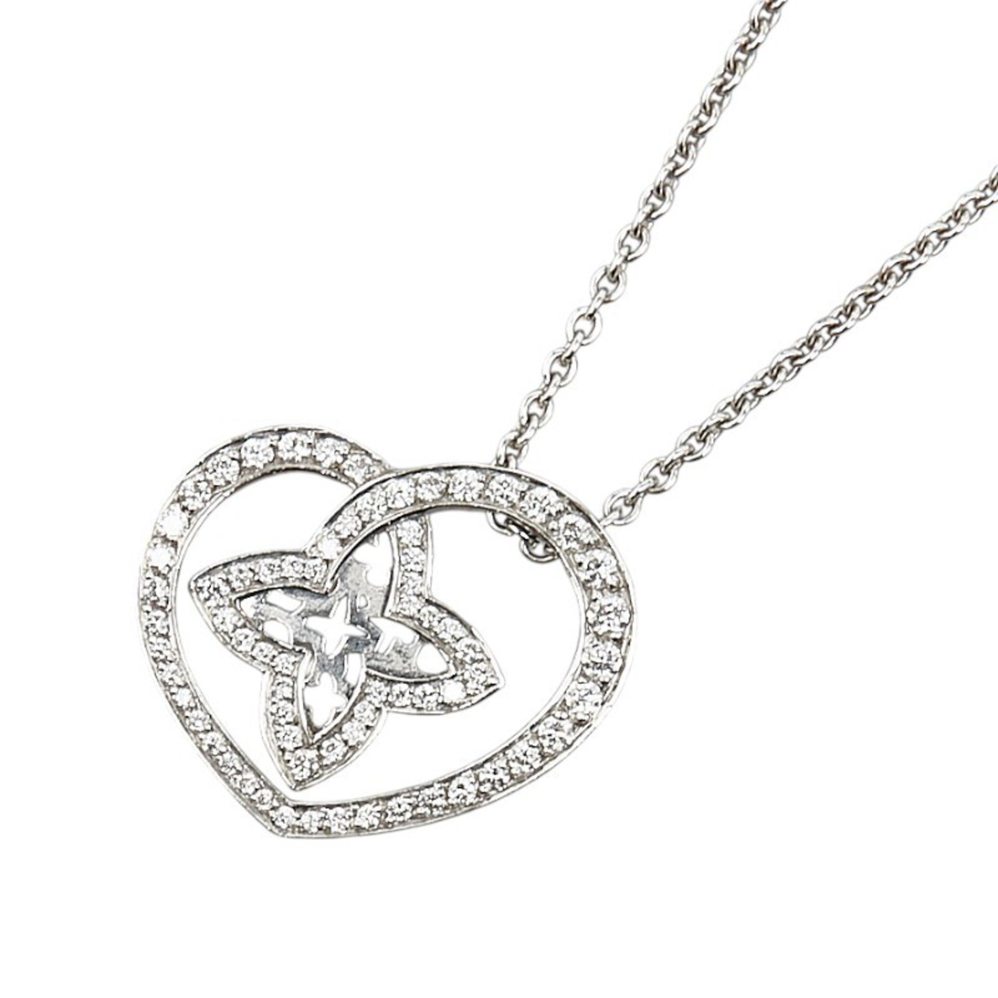 Louis Vuitton Pendant Cool PM Diamond Necklace Q93214 Silver K18WG White Gold Women's LOUIS VUITTON