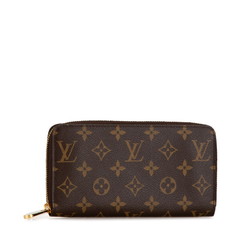 Louis Vuitton Monogram Zippy Wallet Round Long M42616 Brown PVC Women's LOUIS VUITTON