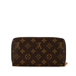 Louis Vuitton Monogram Zippy Wallet Round Long M42616 Brown PVC Women's LOUIS VUITTON