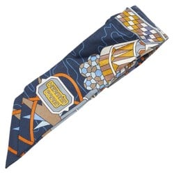 Hermes Twilly Odyssey Scarf Muffler Navy Multicolor Silk Women's HERMES