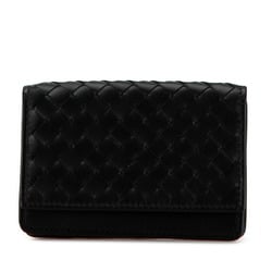 Bottega Veneta Intrecciato Card Case, Pass Business Holder, Black Leather, Men's BOTTEGAVENETA