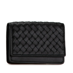 Bottega Veneta Intrecciato Card Case, Pass Business Holder, Black Leather, Men's BOTTEGAVENETA