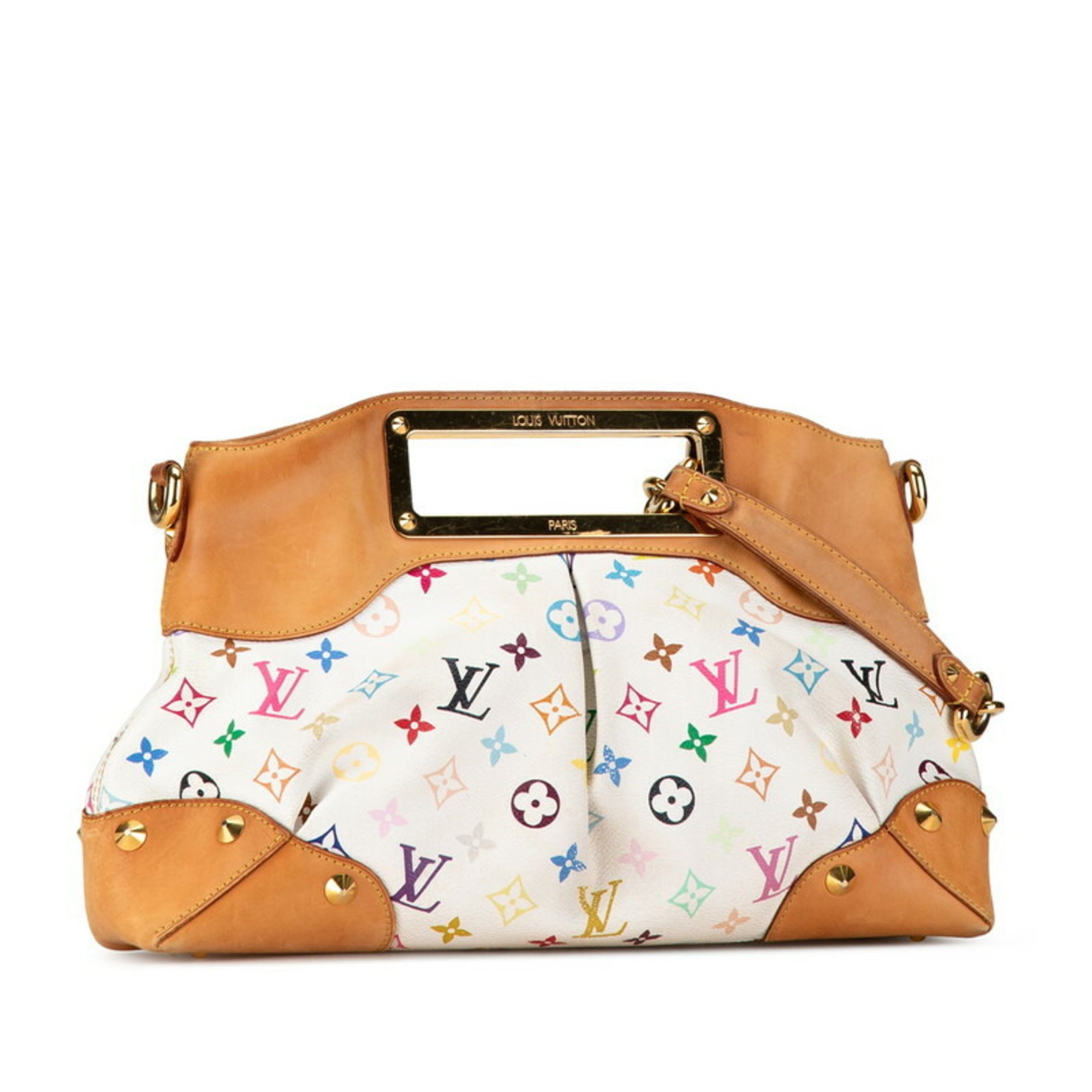 Louis Vuitton Monogram Multicolor Judy MM Handbag Chain Shoulder Bag M40255 Blanc White PVC Leather Women's LOUIS VUITTON