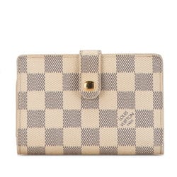 Louis Vuitton Damier Azur Portefeuille Viennois Bi-fold Wallet N61676 White PVC Leather Women's LOUIS VUITTON