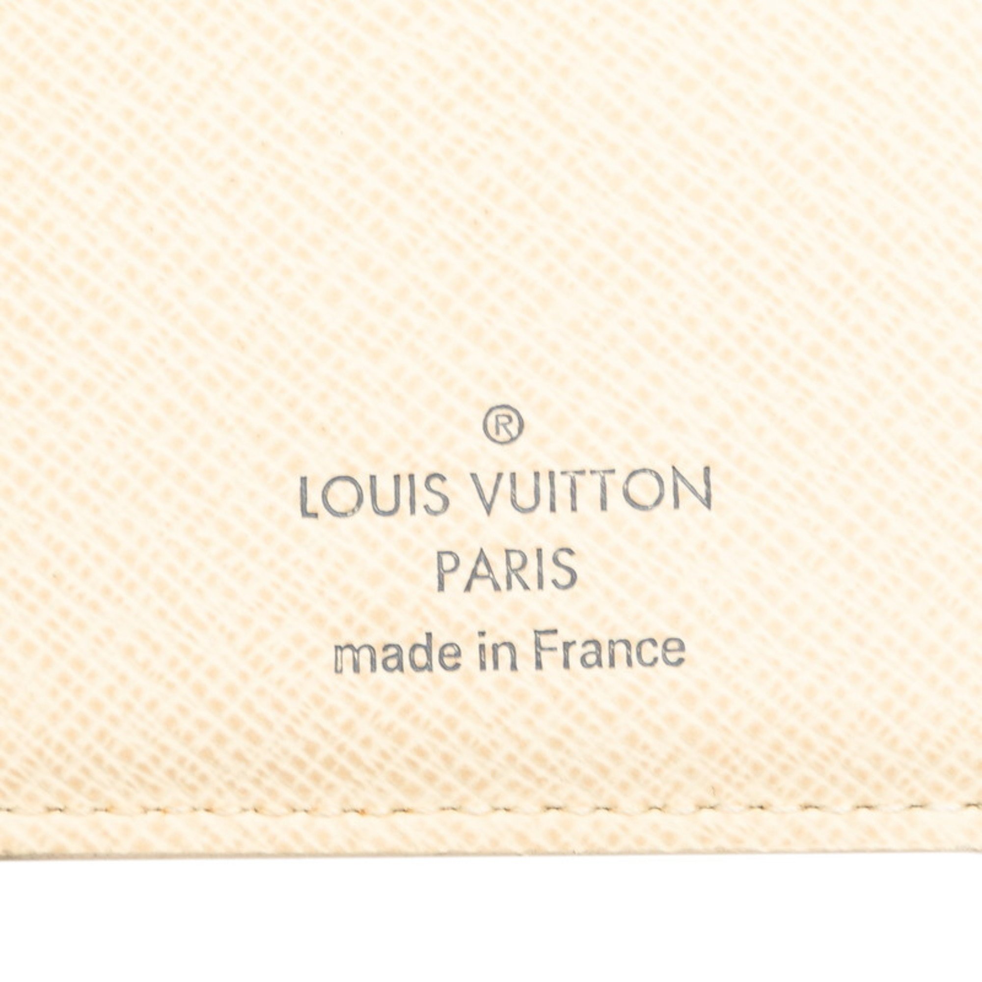 Louis Vuitton Damier Azur Portefeuille Viennois Bi-fold Wallet N61676 White PVC Leather Women's LOUIS VUITTON