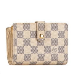 Louis Vuitton Damier Azur Portefeuille Viennois Bi-fold Wallet N61676 White PVC Leather Women's LOUIS VUITTON