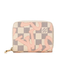 Louis Vuitton Damier Azur Tahiti Collection Coin Case Key Purse N60098 Ivory White PVC Leather Women's LOUIS VUITTON