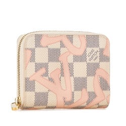 Louis Vuitton Damier Azur Tahiti Collection Coin Case Key Purse N60098 Ivory White PVC Leather Women's LOUIS VUITTON