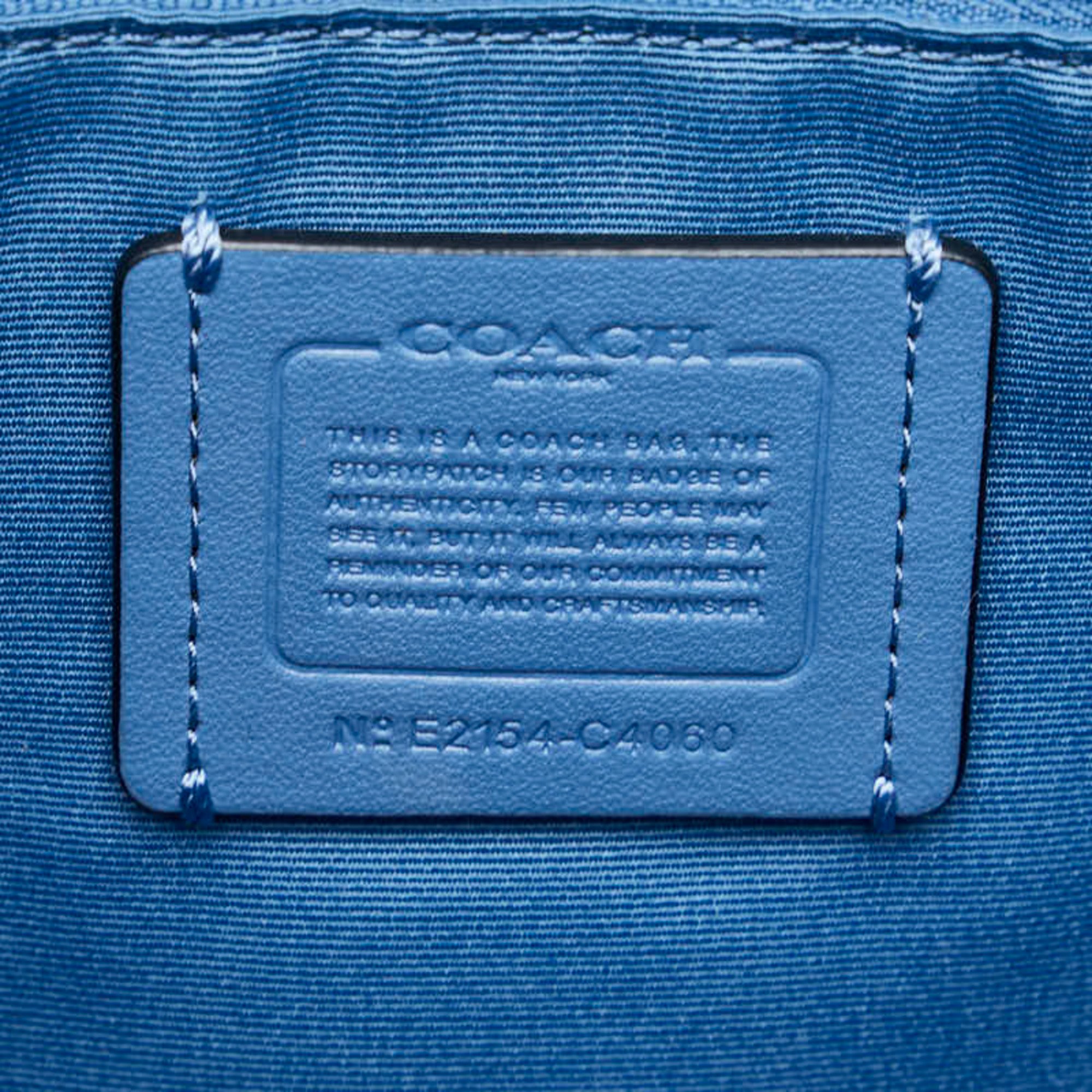 Coach Horse and Carriage Dot Print Tote 27 Handbag C4060 Blue Navy PVC Leather Women's COACH