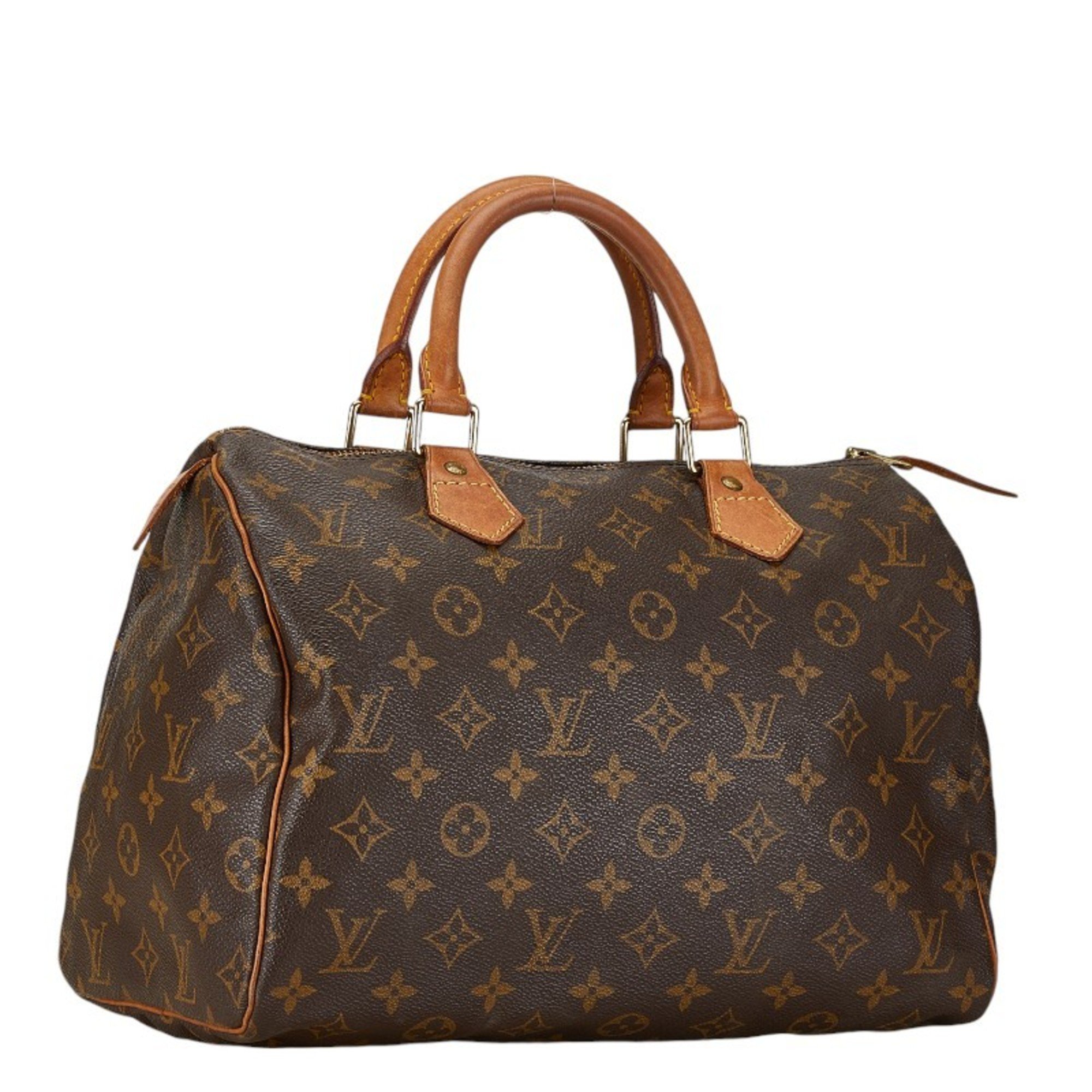 Louis Vuitton Monogram Speedy 30 Handbag M41526 Brown PVC Leather Women's LOUIS VUITTON