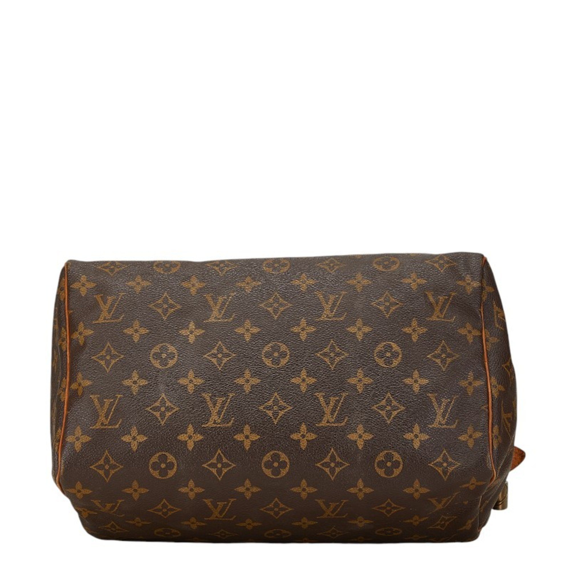 Louis Vuitton Monogram Speedy 30 Handbag M41526 Brown PVC Leather Women's LOUIS VUITTON