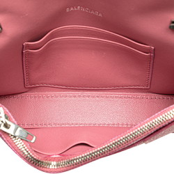 Balenciaga Hourglass XS Chain Wallet Shoulder Bag Pink Leather Women's BALENCIAGA