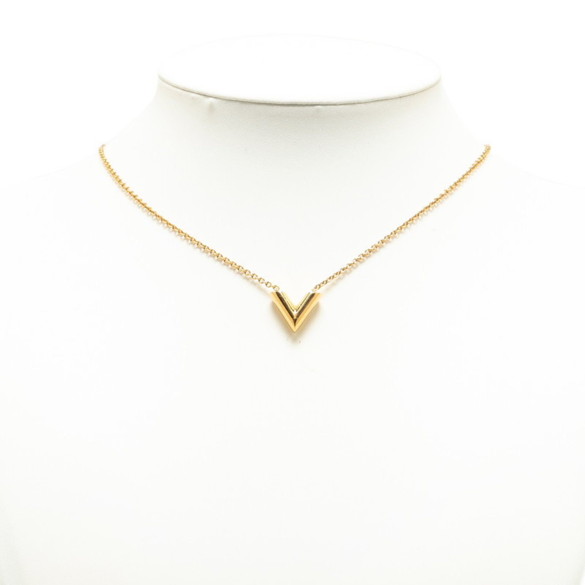 Louis Vuitton Essential V Necklace M61083 Gold Plated Women's LOUIS VUITTON