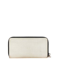 Christian Louboutin Studded Long Wallet White Leather Women's