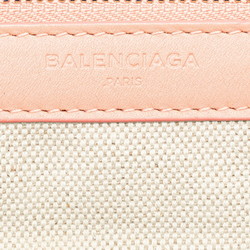 Balenciaga Navy Cabas S Handbag Tote Bag 339933 Ivory White Pink Canvas Leather Women's BALENCIAGA