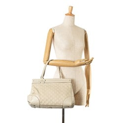 Gucci Guccissima Mayfair Ribbon Handbag Tote Bag 257063 Beige Ivory Leather Women's GUCCI