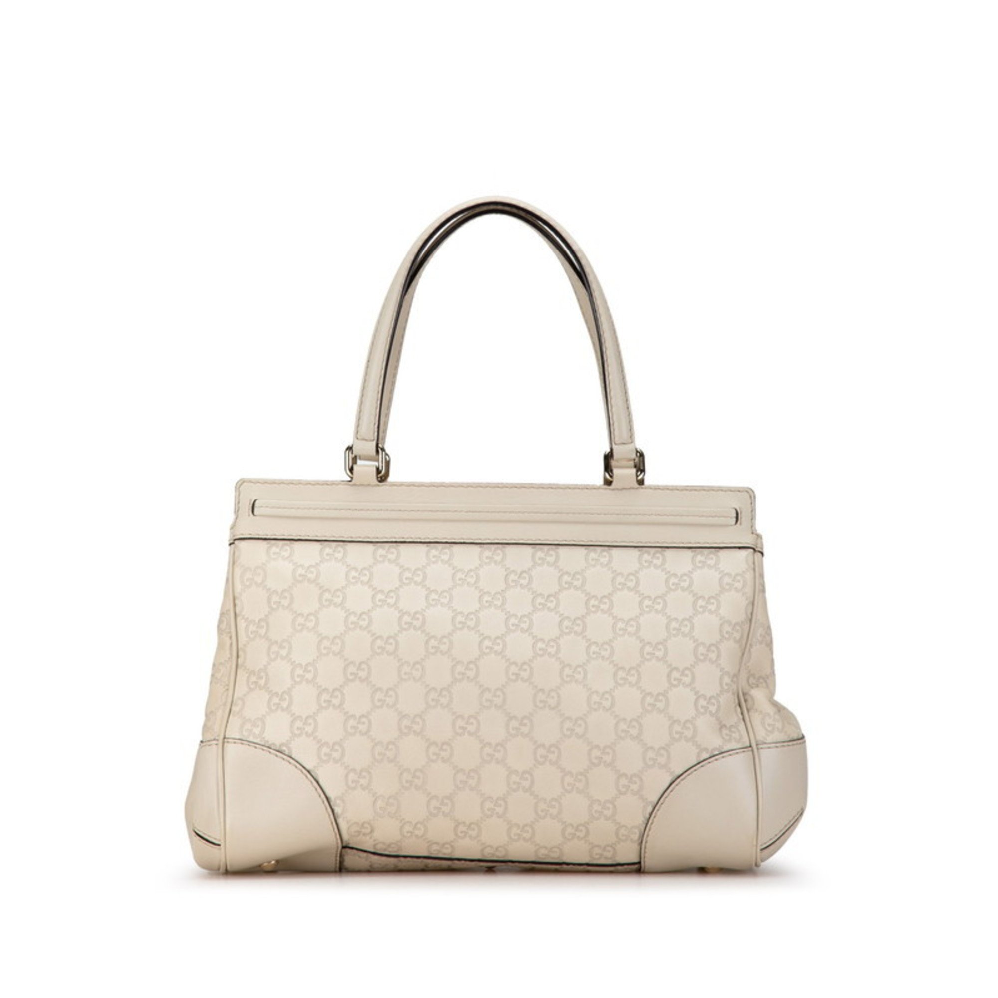 Gucci Guccissima Mayfair Ribbon Handbag Tote Bag 257063 Beige Ivory Leather Women's GUCCI