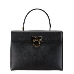 Salvatore Ferragamo Gancini Handbag DY-21 8791 Black Leather Women's