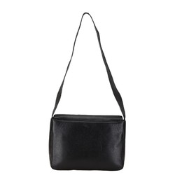 Salvatore Ferragamo Gancini Shoulder Bag BZ-21 7752 Black Leather Women's