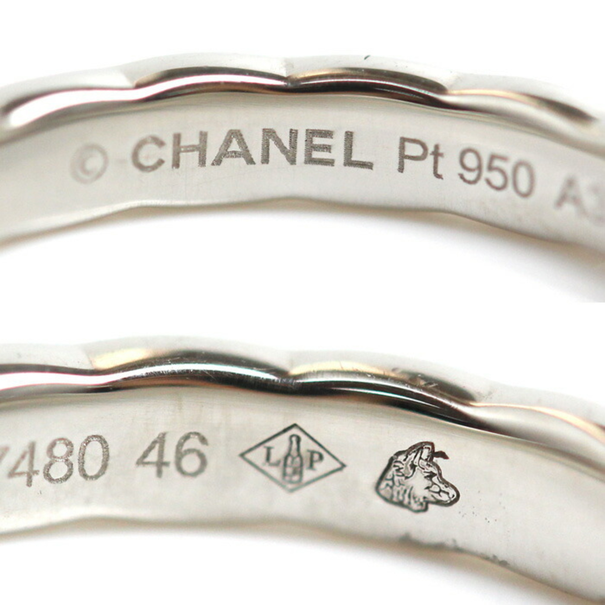 CHANEL Pt950 Platinum Coco Crush 5P Diamond Small Ring J11355 Size 5 46 3.5g Women's