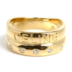 CELINE K18YG Yellow Gold Diamond Ring, 0.07ct, Size 10, 4.9g, Women's