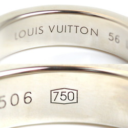 LOUIS VUITTON Louis Vuitton K18WG White Gold Petite Bourg Empreinte Ring, Size 16, 56, 7.8g, Men's, Women's