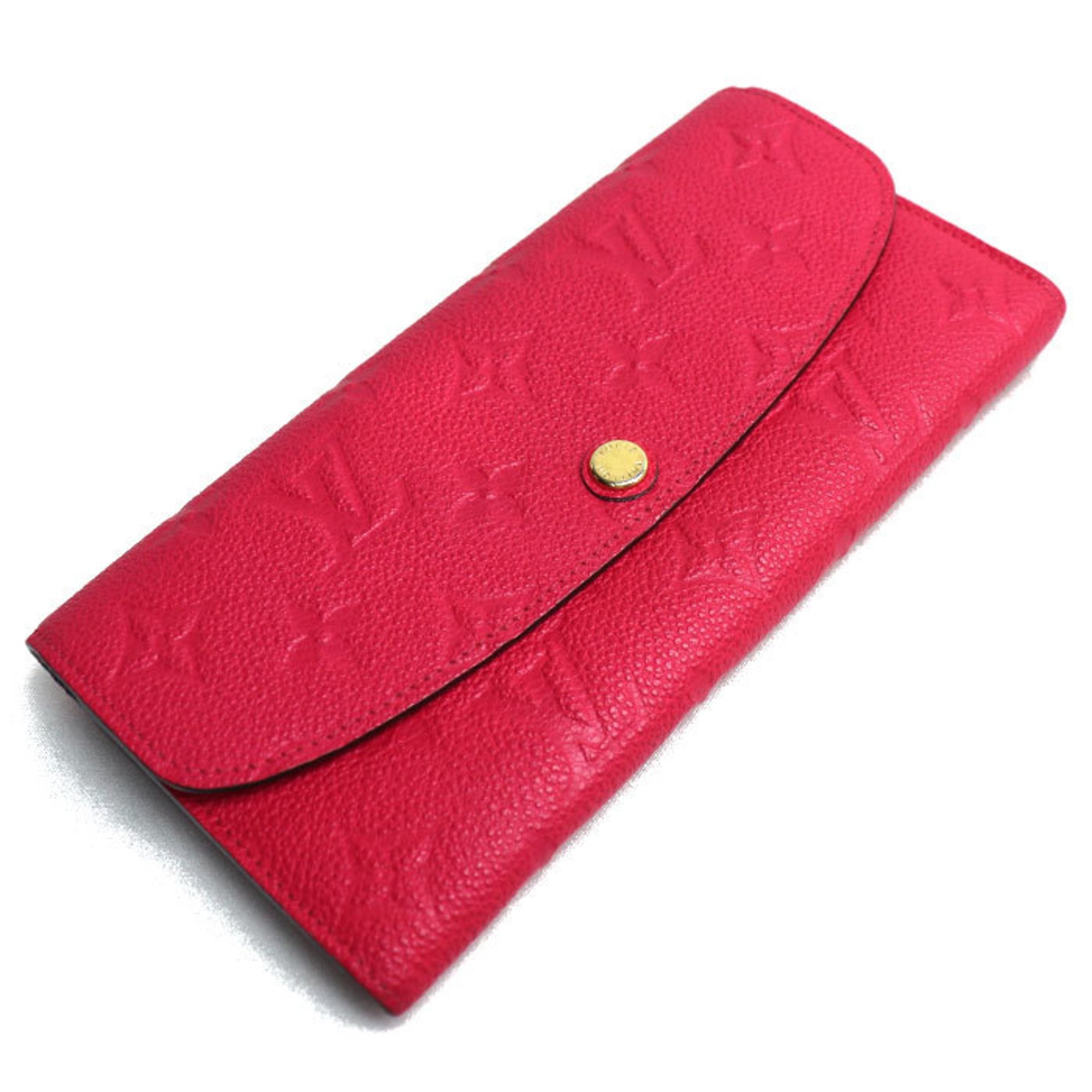 LOUIS VUITTON Louis Vuitton Portefeuille Emily Long Wallet Monogram Empreinte Pink M62371 Women's