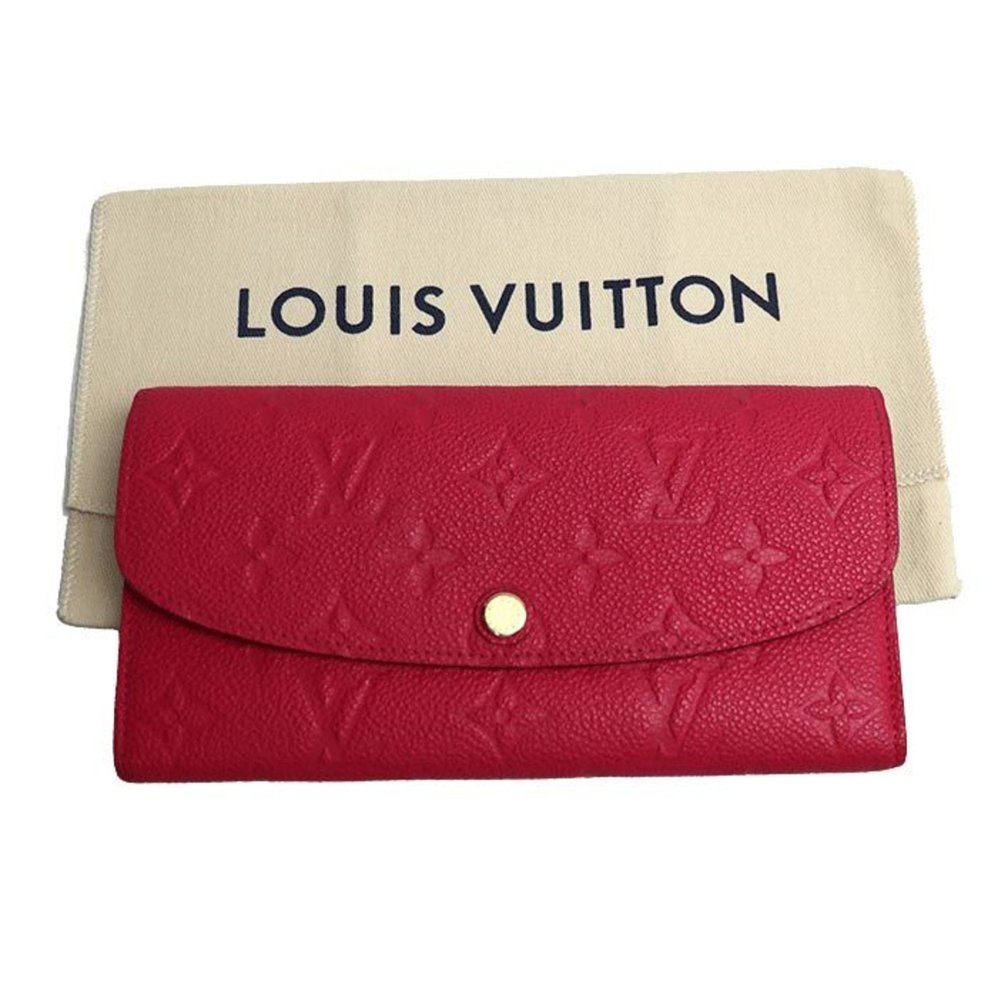 LOUIS VUITTON Louis Vuitton Portefeuille Emily Long Wallet Monogram Empreinte Pink M62371 Women's