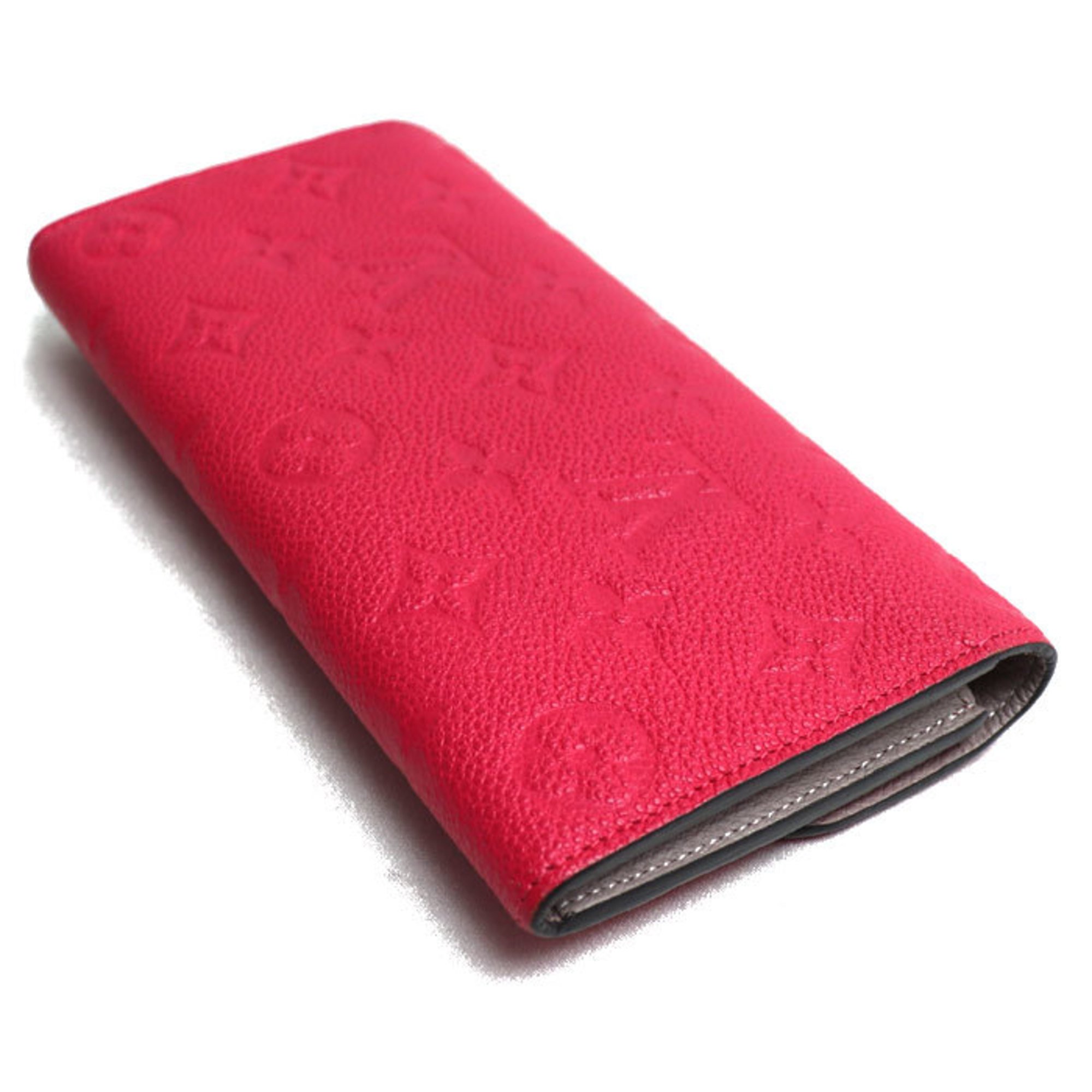 LOUIS VUITTON Louis Vuitton Portefeuille Emily Long Wallet Monogram Empreinte Pink M62371 Women's