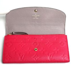 LOUIS VUITTON Louis Vuitton Portefeuille Emily Long Wallet Monogram Empreinte Pink M62371 Women's