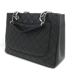 CHANEL GST Matelasse Chain Tote Caviar Skin Bag Black A50995 Women's