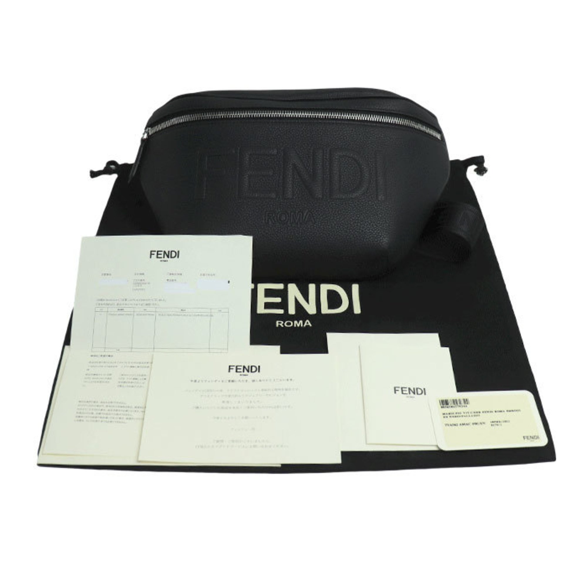 FENDI Shadow Diagonal Belt Bag Waist Black 7VA562 AMAC F0GXN Men's